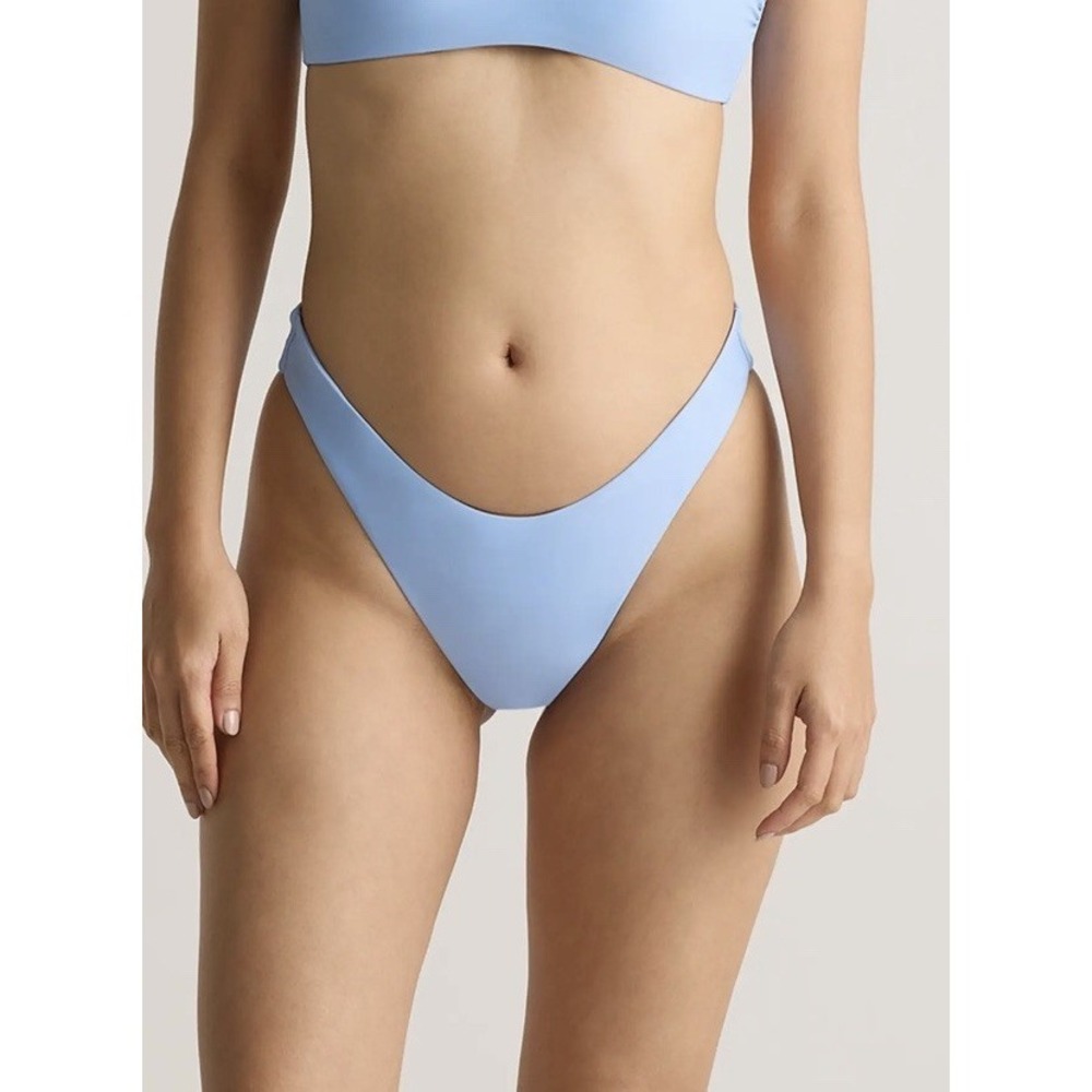 Quince Women's High Leg Bikini Bottom Clear Blue Sky, Size M, Italian‎ Swimwear